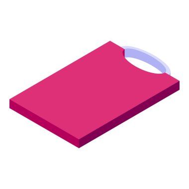 Sebze, et ve meyve kesimi için saplı pembe plastik mutfak kesme tahtası.