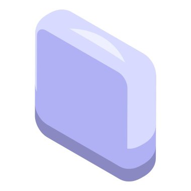 Isometric mor yuvarlak kare düğme özelliği uygulamalar ve web siteleri için mükemmeldir