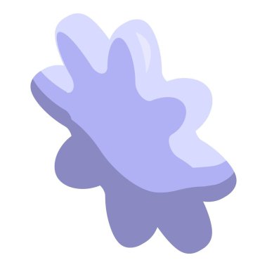 Beyaz arkaplanda yayılan soyut mor şekil