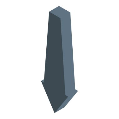 Uzun, aşağıya bakan üç boyutlu ok, bir azalmayı ya da düşüşü simgeliyor