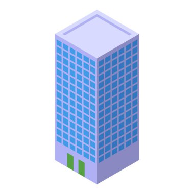Pürüzsüz ve çağdaş tasarıma sahip modern ofis binası, izometrik perspektifini gözler önüne seriyor.