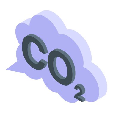 Karbondioksitin kimyasal formülünü içeren düşünce kabarcığı, iklim değişikliği ve kirlilik hakkındaki endişeleri temsil eder.