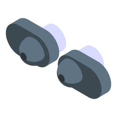 İzometrik görüntüyü gösteren kablosuz kulaklıklar.