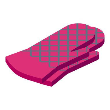 Izgara desenli pembe fırın eldiveni, sıcak yemek takımlarını tutarken elleri korumak için tasarlanmış.