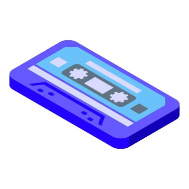 Mavi ses kaseti beyaz arkaplanda izole bir şekilde duruyor.