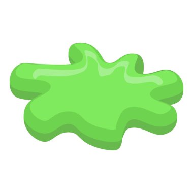 Parlak yeşil balçık beyaz bir zemine serpilmiştir.