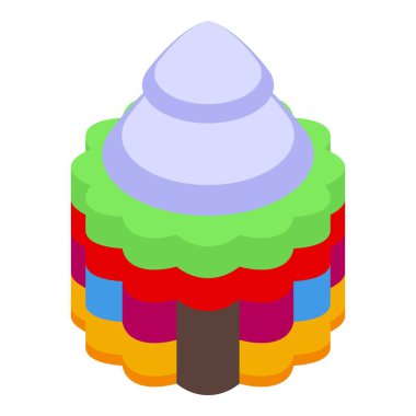 Renkli pinyata tahta bir standın üzerinde duruyor, bir partide kırılmaya hazır.