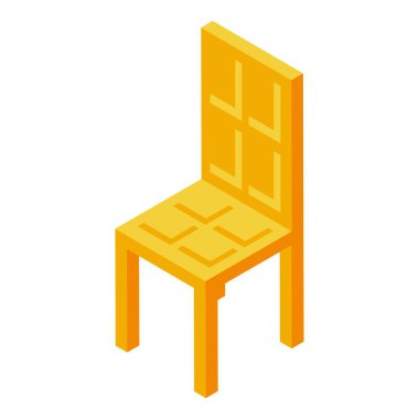 Sırtı yüksek, sarı ahşap bir sandalye. Minimalist ve modern iç mekanlar için mükemmel.