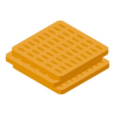 İki kare gofret üst üste, atıştırmalık saatinde yenmeye hazır.