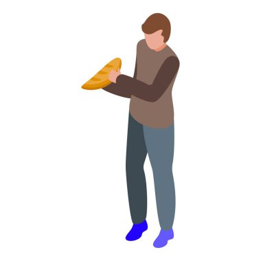 Genç fırıncı gururla sunar taze pişmiş bir somun ekmek geleneksel pişirme sanatını ve tutkusunu sergiliyor.