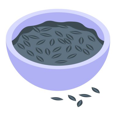 Taze pişmiş siyah pirinçle dolu basit bir kase, tadını çıkarmaya hazır.