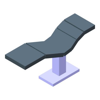 Tıbbi muayene masası tek bacak üzerinde duruyor, sağlık konsepti