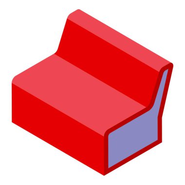 Kırmızı bekleme odası ikonu, rahatlamak için mobilya