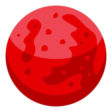 Kraterleri olan kırmızı gezegen, geniş bir açık uzayda dönüyor.