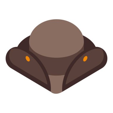 Kemer tokası izometrik simgesi olan basit kahverengi hacı şapkası