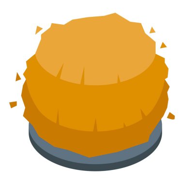 Metal bir zeminde oturan yuvarlak saman balyası çiftlik hayvanları için temel besin kaynağı.