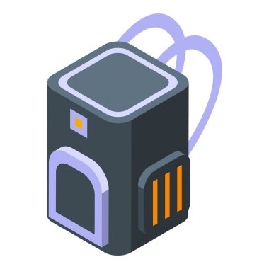 Modern taşınabilir sauna rahatlatıcı ısı terapisi seansı, izometrik simge