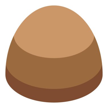 Beyaz arkaplanda izole edilmiş çikolata şekeri, izometrik görünüm