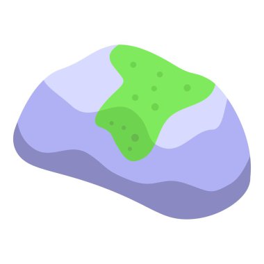 Doğayı ve ekosistemi temsil eden düzensiz şekilli taşın üzerinde büyüyen yosun.