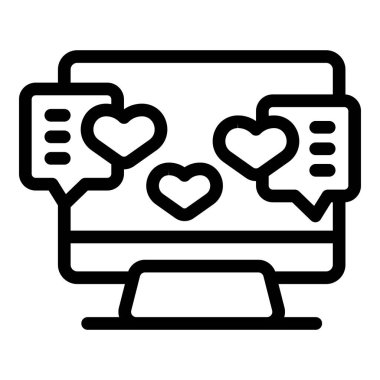 Masaüstü bilgisayar ekranında bu online randevu ve romantizm simgesi havada