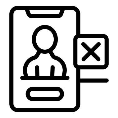 Smartphone çapraz işaretli bir kullanıcı profili siliyor