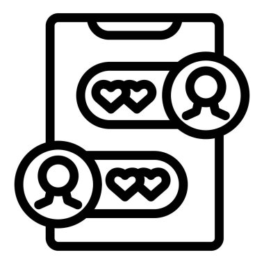 Bir randevu uygulamasının iki kullanıcısı arasında başarılı bir eşleşme gösteren akıllı telefon ekranı