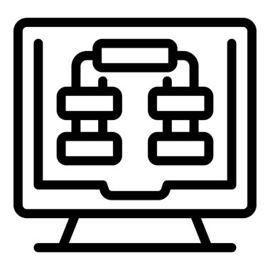 Bilgisayar mühendisliğini temsil eden elektronik devre kartını gösteren bir bilgisayar ekranının satır simgesi