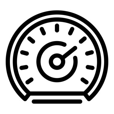 Hız göstergesinin basit çizgi simgesi. İğne yüksek hıza işaret ediyor.