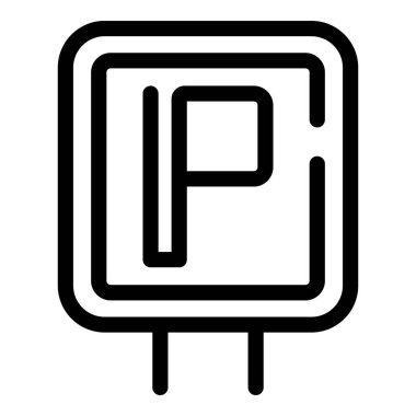 Park yeri işaretinin simgesi olan basit siyah beyaz simge park alanına izin verildiğini gösterir.