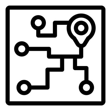 GPS navigasyon sistemi rotayı dijital haritada birden fazla durakla gösteriyor