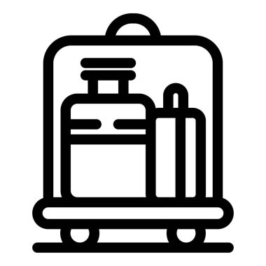 Otel bavulu ve seyahat çantası taşıyan basit bir ikon. Seyahatle ilgili her projede kullanılabilir.