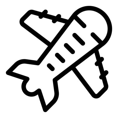 Uçan büyük bir yolcu uçağının basit çizgisi çizimi