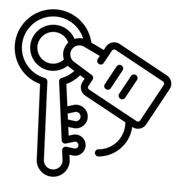 Etiket taşıyan bir anahtarın satır simgesi, bir otelin oda numarasını gösteriyor