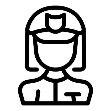 Üniforma giyen bir kadın polis memurunun çizim ikonu.