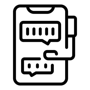 Sohbet baloncuklarıyla anlık mesajlaşma uygulamasını gösteren akıllı telefon iletişimi temsil ediyor