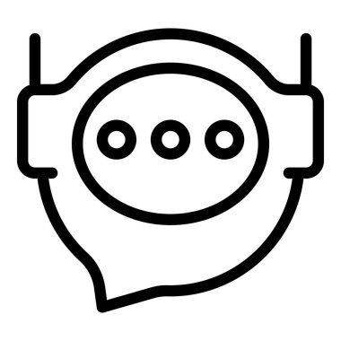 Konuşan ve dinleyen bir sohbet robotunun modern ince çizgi simgesi