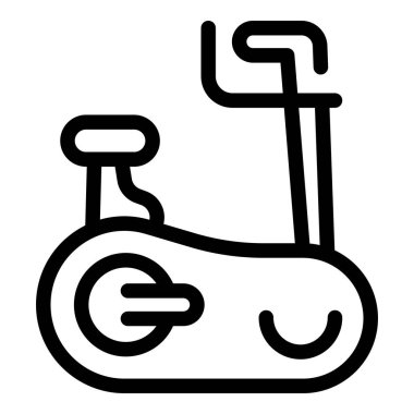 Durağan bisikletin çizgi simgesi, fitness kavramlarını temsil etmek için mükemmel