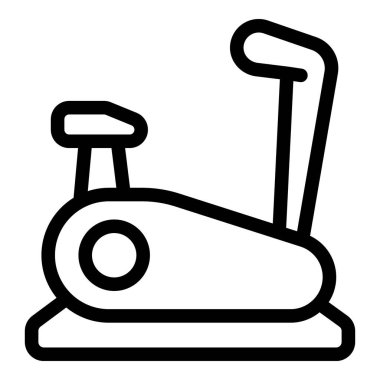 Kapalı alanda bisiklet sporunu temsil eden durağan bir bisikletin basit cesur taslak simgesi