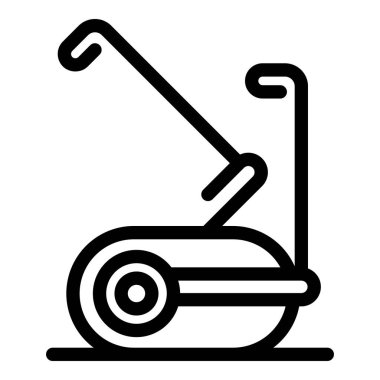 Eliptik bir eğitmeni temsil eden siyah taslak simgesi, fitness kavramlarını göstermek için mükemmel