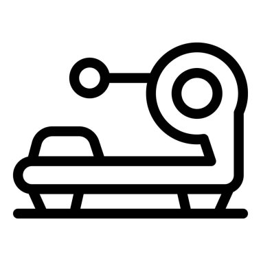 Spor salonunda bacak egzersizleri için kullanılan bacak pres makinesini temsil eden siyah ana hatlı simge