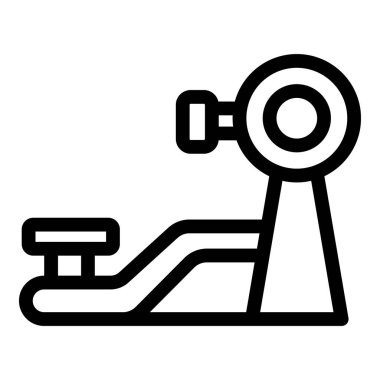 Black outline icon of a leg press machine for exercising leg muscles clipart