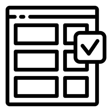 İşaretlenmekte olan bir web sitesinin basit siyah beyaz simgesi