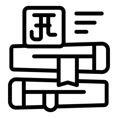 Bir yığın paranın çizgi sanat simgesi sterlin sembolü ile artar, finansal başarıyı temsil eder.