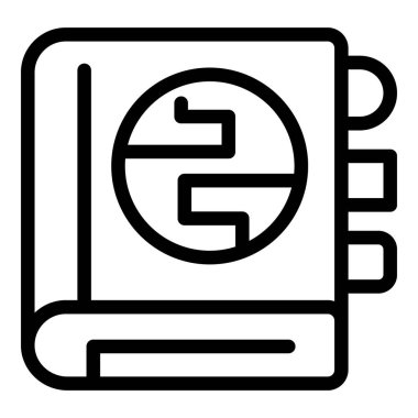 Küresel strateji planı içeren bir defterin satır simgesi, iş geliştirme için mükemmel