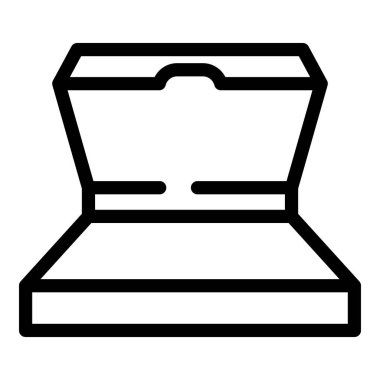 Masanın üzerinde duran boş bir pizza kutusunun simgesi.