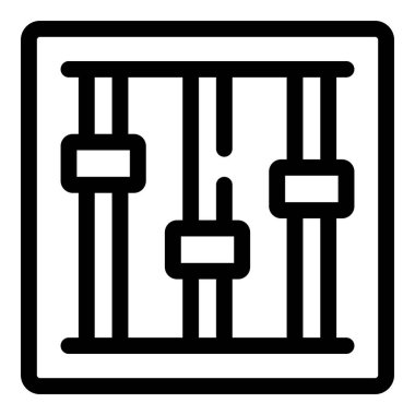 Ses seviyelerini ayarlamak için kullanılan bir ses karıştırma konsolunun simgesi