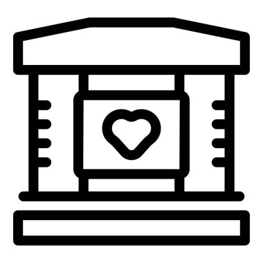 Düğün sunağının çizgili sanat simgesi. Sevgi ve bağlılığı simgeliyor.