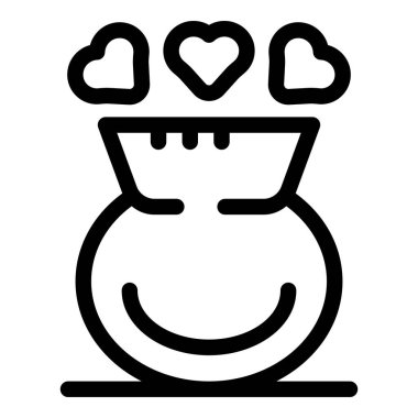 Aşk iksirinin bir deney şişesinde çizilmesi romantizmi ve sevgiyi simgeliyor.