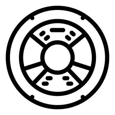 Basit siyah-beyaz çizgili rögar kapağı sanatı, şehir hizmetlerini ve erişim noktalarını sembolize ediyor.