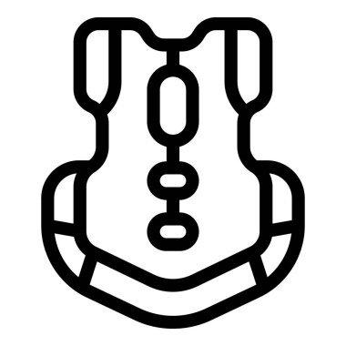 Can yeleğinin çizgi sanat simgesi, su aktiviteleri için güvenlik önlemlerini simgeliyor